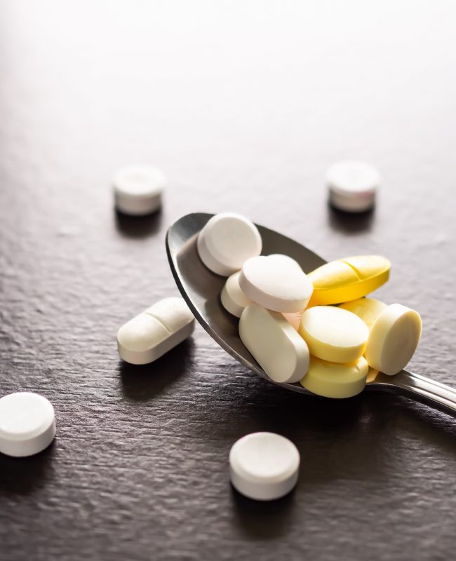 Black and whith of drug in spoon. dangerous drug,